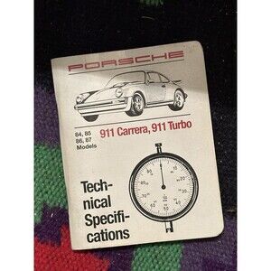 Porsche 911 Carrera Turbo Service Technical Specifications Manual 84 85 86 87